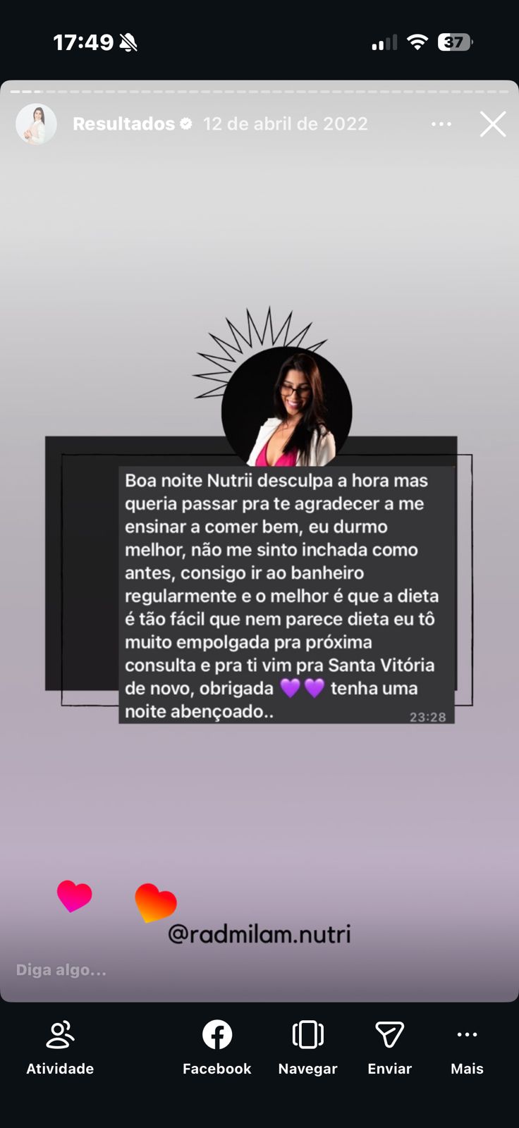 Depoimento real de paciente